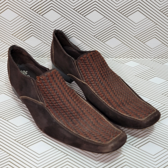 Santini Shoox Men´s Slip-on Loafers Brown Suede Square...